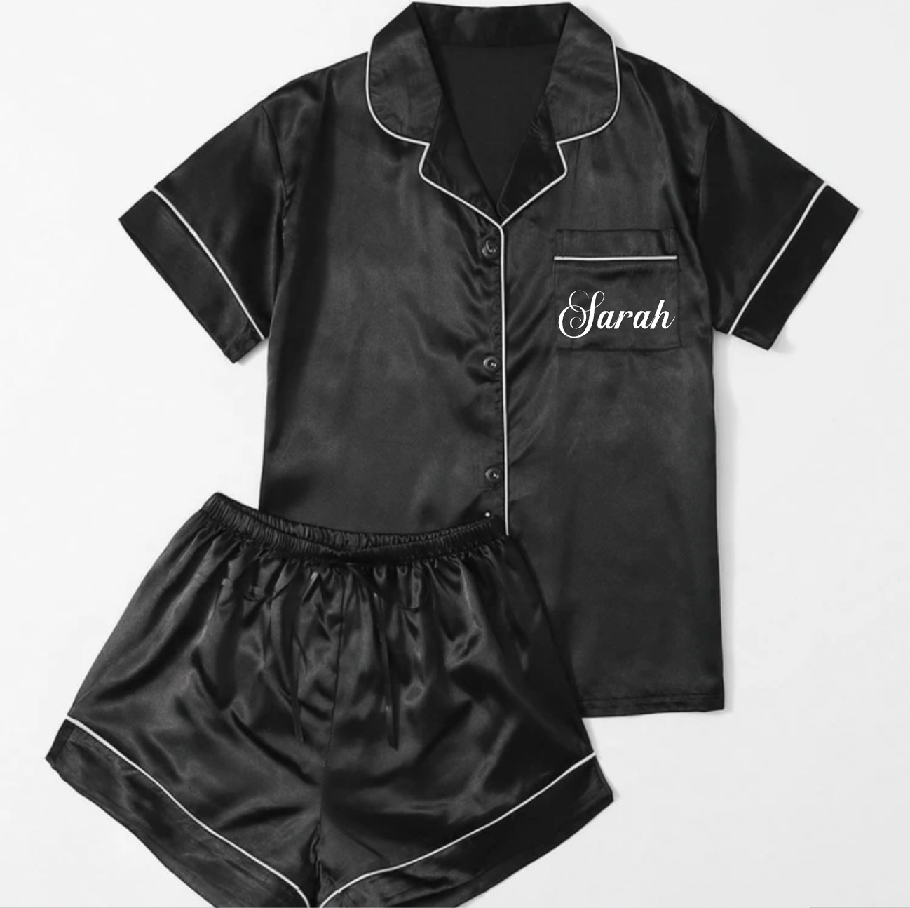Pyjama satinée noir short